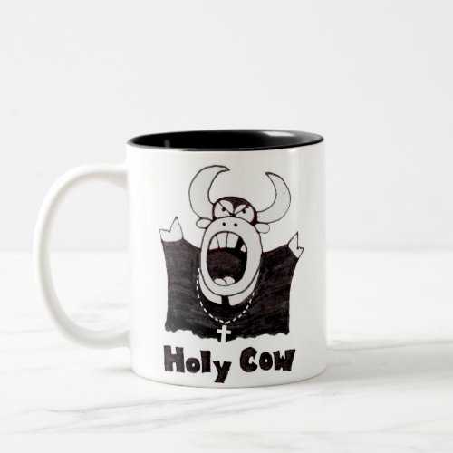 Cartoon Cow  Holy Cow Products Two_Tone Coffee Mug