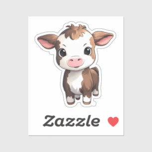 Cartoon cow illustratiom sticker