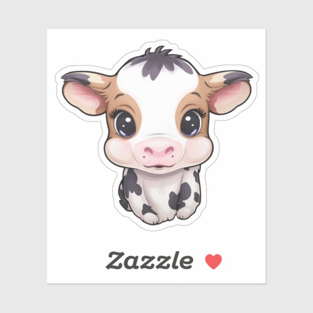 Cartoon cow illustration sticker (Sheet)