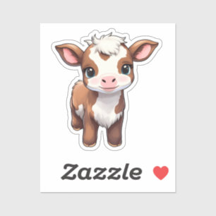 Cartoon cow illustration sticker
