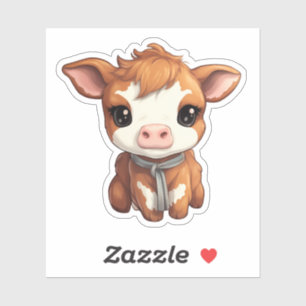 Cartoon cow illustration sticker