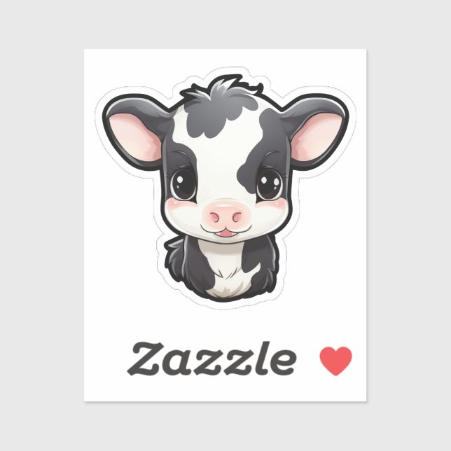 Cartoon cow illustration sticker (Sheet)