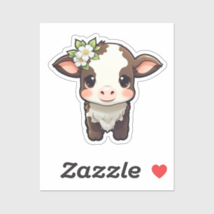 Cartoon cow illustration sticker