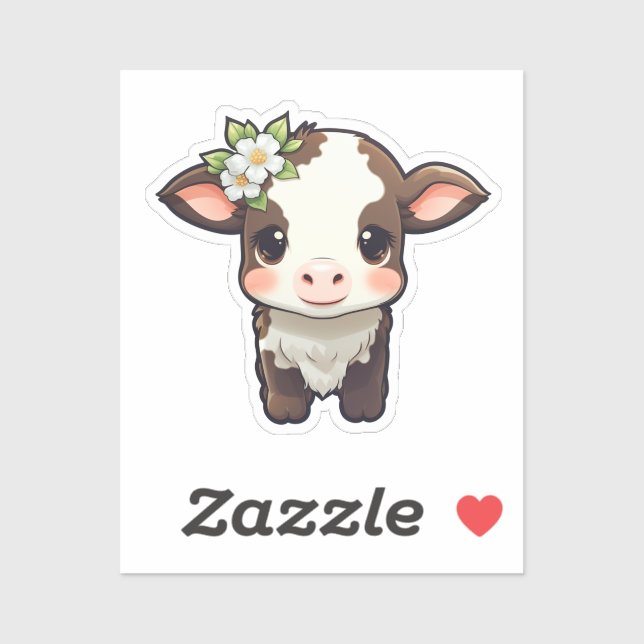Cartoon cow illustration sticker (Sheet)