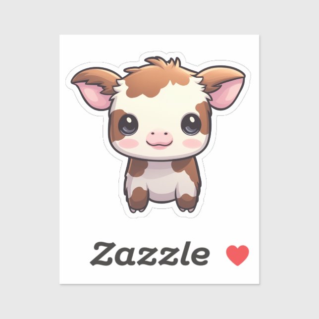 Cartoon cow illustration sticker (Sheet)