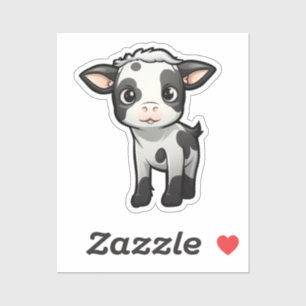 Cartoon cow illustration sticker