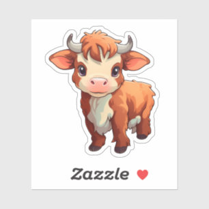 Cartoon cow illustration sticker