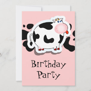 Cartoon cow, invitation