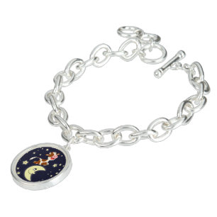 Cartoon Cow Jumped Over The Moon Charm Bracelet