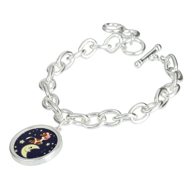 Cartoon Cow Jumped Over The Moon Charm Bracelet (Side)