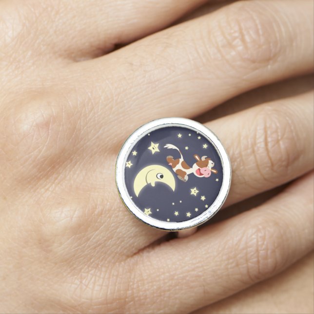 Cartoon Cow Jumped Over The Moon Ring (In Situ)