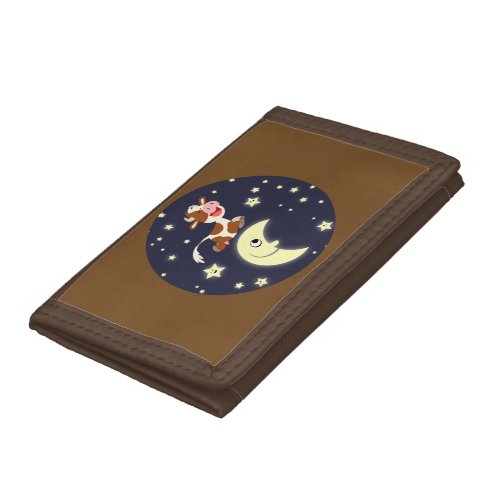 Cartoon Cow Jumped Over The Moon Wallet