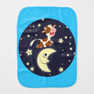 Cartoon Cow Jumping Over The Moon Burp Cloth