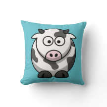 Cartoon Cow on Aqua