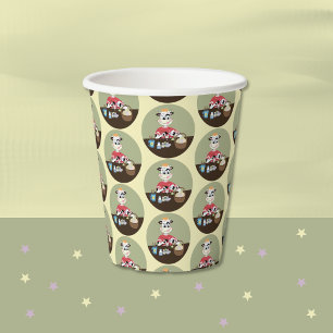Cartoon Cow Painting Easter Eggs Pattern Paper Cup