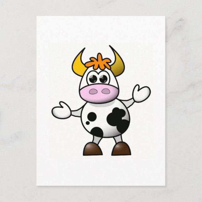 Cartoon Cow Postcard (Front)