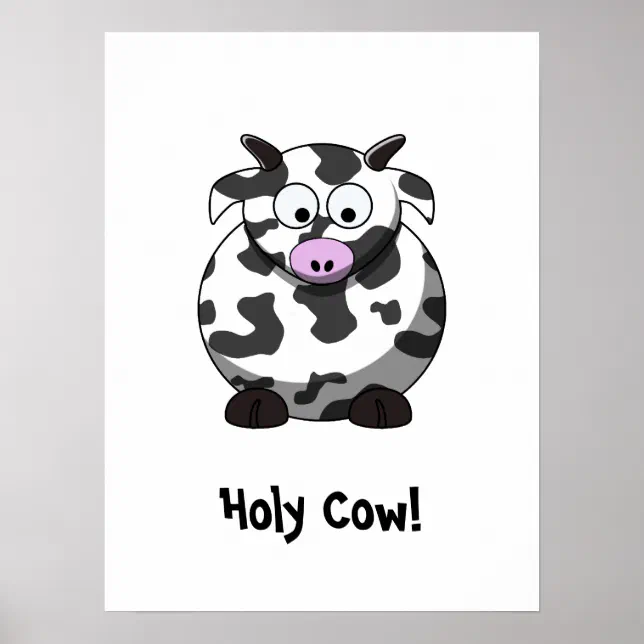 Cartoon Cow Poster | Zazzle