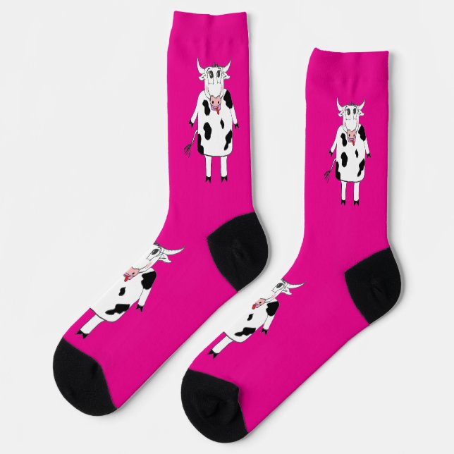 cartoon cow socks (Left)