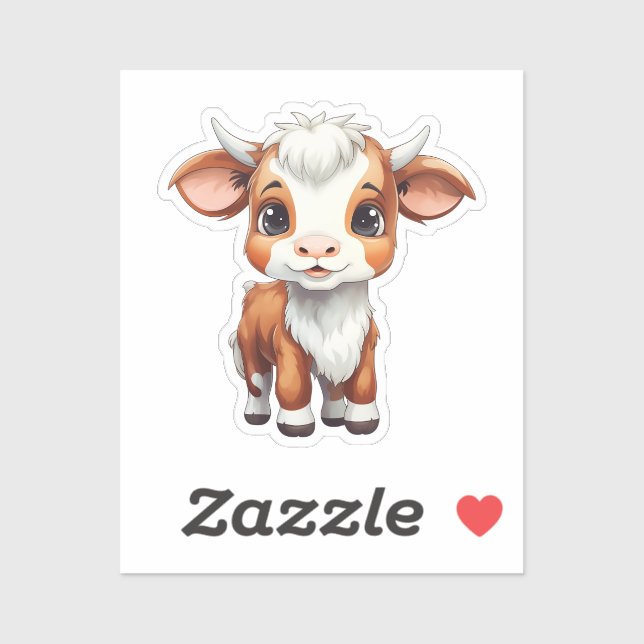Cartoon cow sticker (Sheet)