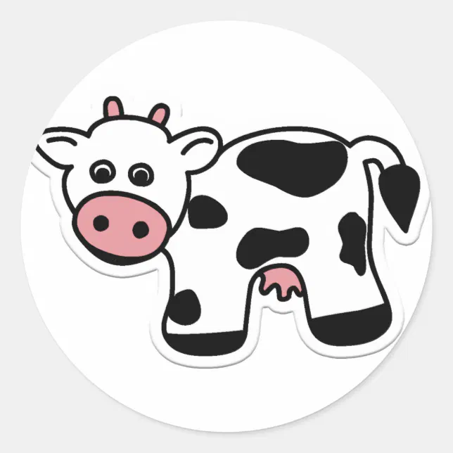 Cartoon Cow Sticker | Zazzle
