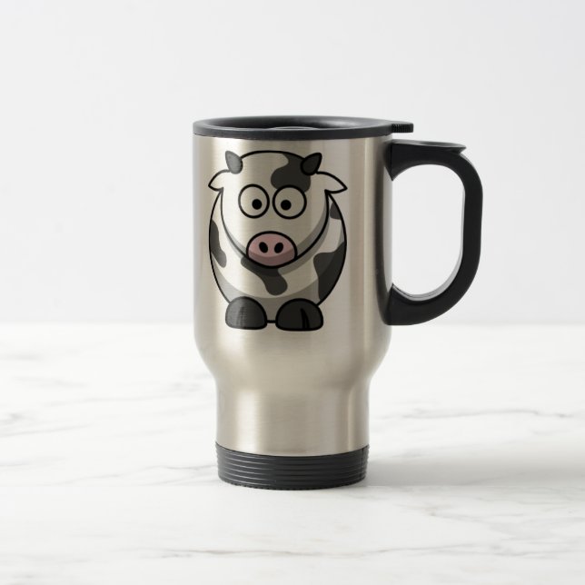Cartoon Cow Travel Mug (Right)