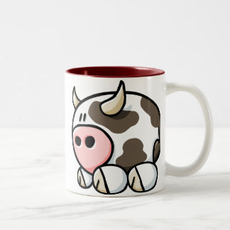 Cartoon Cow Two-Tone Coffee Mug