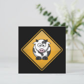 Cartoon Cow Warning Sign (Standing Front)