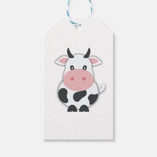 Cartoon Cow With Horns Gift Tags
