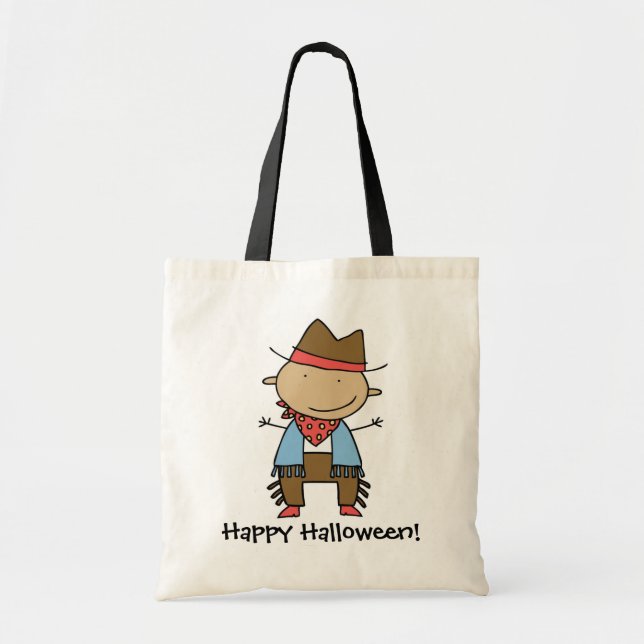 Cartoon cowboy customizable trick or treat bag (Front)