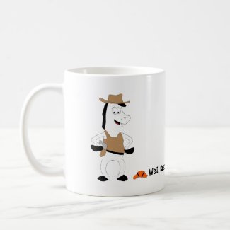 Cartoon Cowboy Horse Basketball Player Coffee Mug