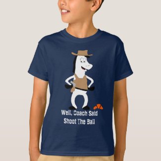 Cartoon Cowboy Horse Basketball Player T-Shirt