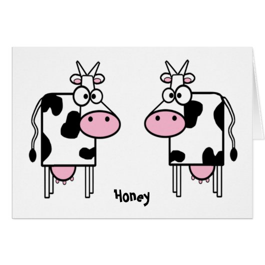 Cartoon Cows Love Cards (Front Horizontal)