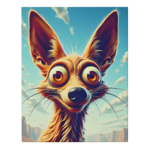 Cartoon Coyote Faux Canvas Print