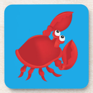 Cartoon crab beverage coaster
