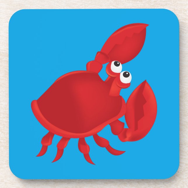 Cartoon crab beverage coaster (Front)