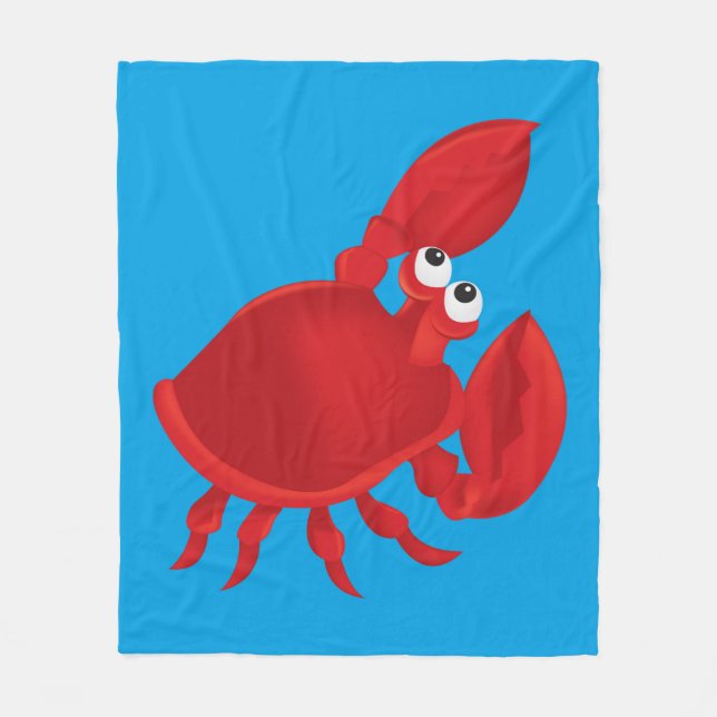 Cartoon crab fleece blanket (Front)