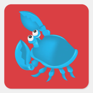 Cartoon crab square sticker