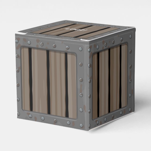 Cartoon Crate Favor Boxes (Front Side)