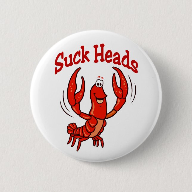 Cartoon Crawfish Pinback Button (Front)