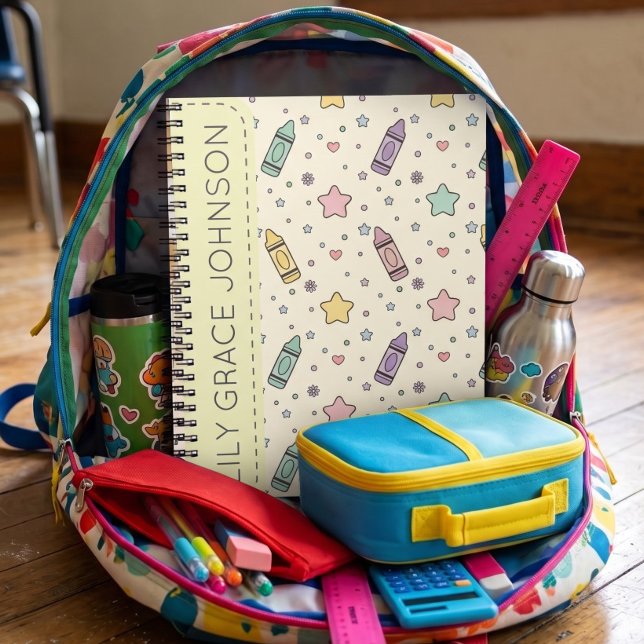 Cartoon Crayon Back to School Pattern  Notebook (Creator Uploaded)