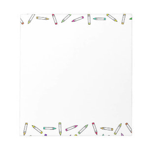 Cartoon Crayon Pattern Decorative Frame Notepad
