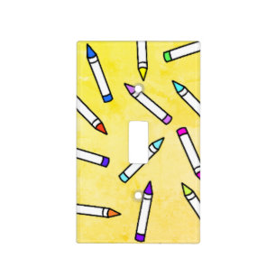 Cartoon Crayon Pattern Light Switch Cover
