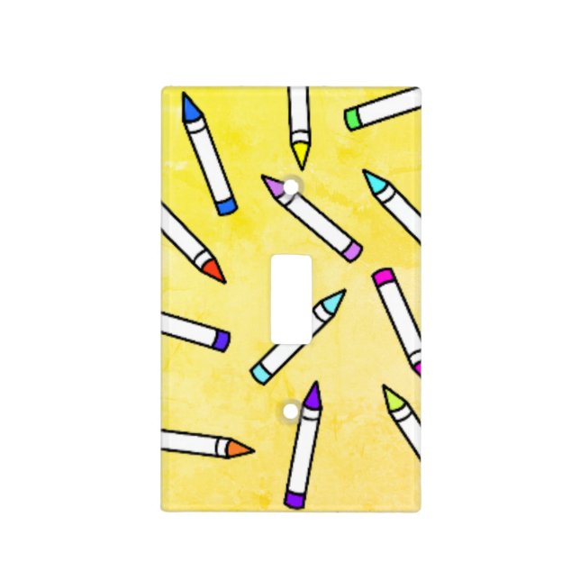 Cartoon Crayon Pattern Light Switch Cover (Front)