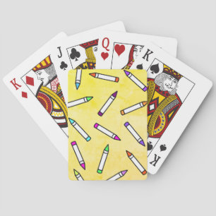 Cartoon Crayon Pattern Poker Cards