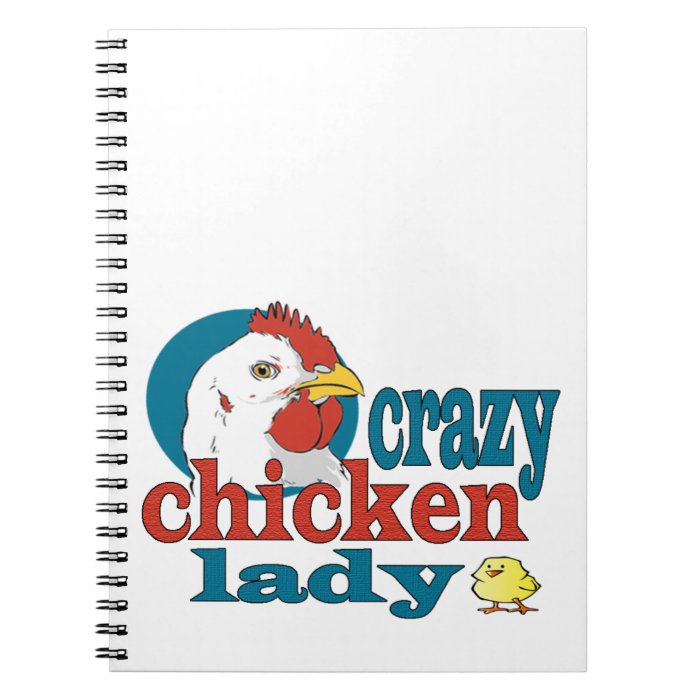 Cartoon Crazy Chicken Lady Note Book