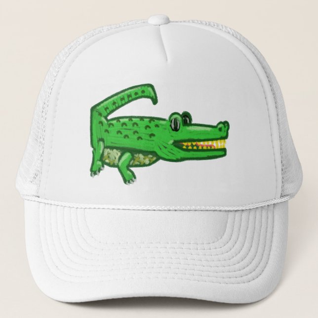 Cartoon Crocodile Trucker Hat (Front)