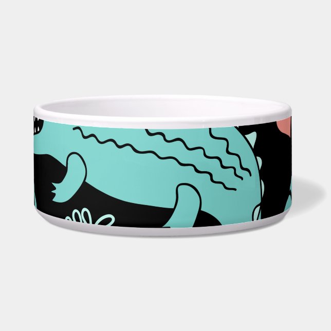 Cartoon crocodiles, cute seamless pattern. bowl (Front)