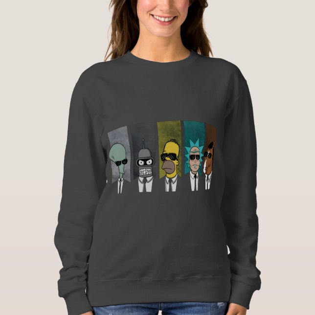 Cartoon Crossover Crewneck Sweatshirt – Funny Pop  (Front)