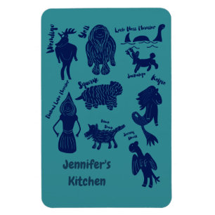 Cartoon Cryptids Cryptozoology Guide Personalized Magnet