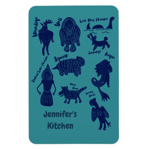Cartoon Cryptids Cryptozoology Guide Personalized  Magnet